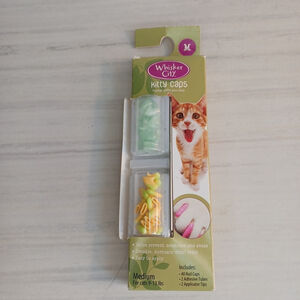 Whisker City Kitty Caps Cat Nail Caps 40 Green and Yellow size M
